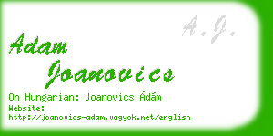 adam joanovics business card